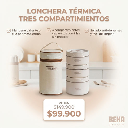 LONCHERA TERMICA TRES COMPARTIMIENTOS