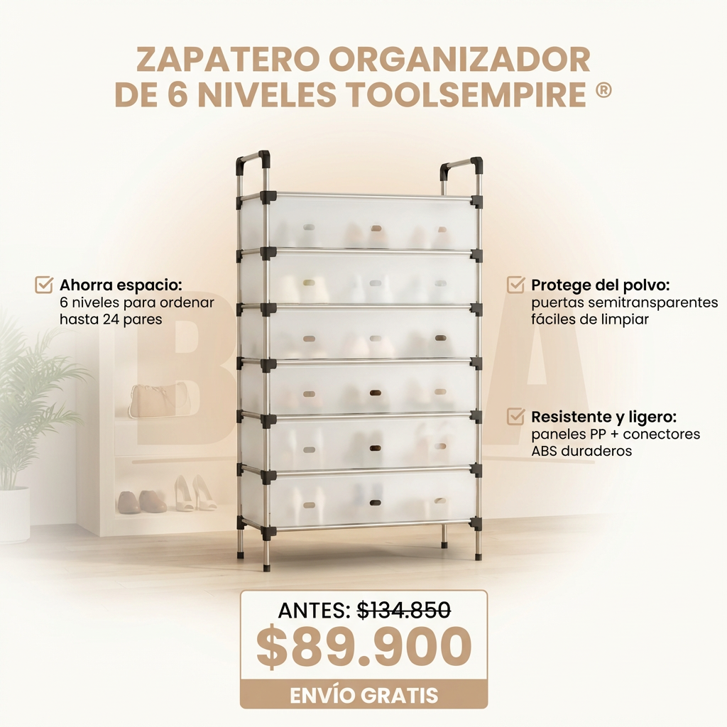 ZAPATERO ORGANIZADOR DE 6 NIVELES TOOLSEMPIRE ®