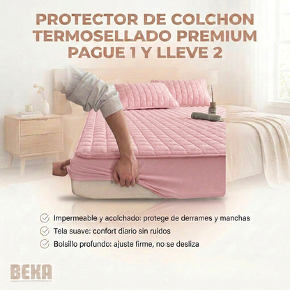 PROTECTOR DE COLCHON TERMOSELLADO PREMIUM PAGUE 1 Y LLEVE 2