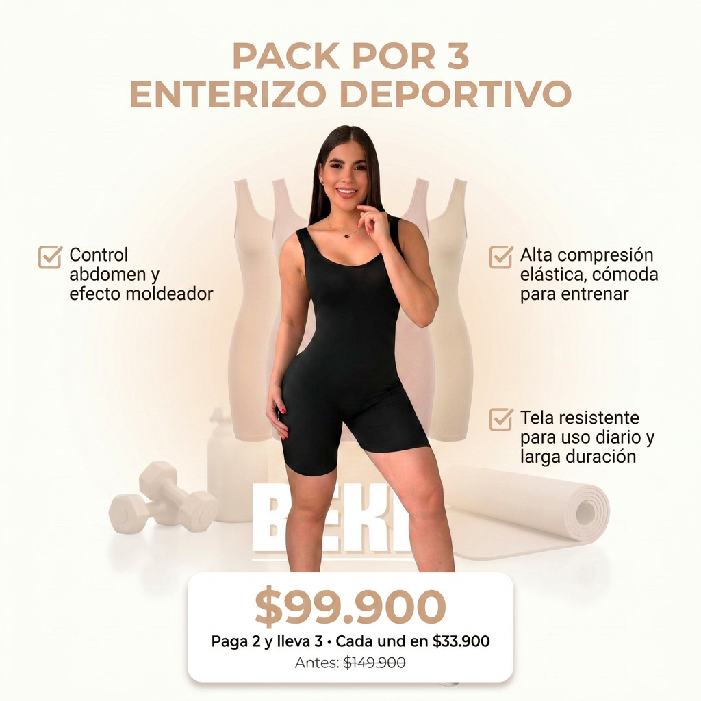 PACK POR 3 ENTERIZO DEPORTIVO