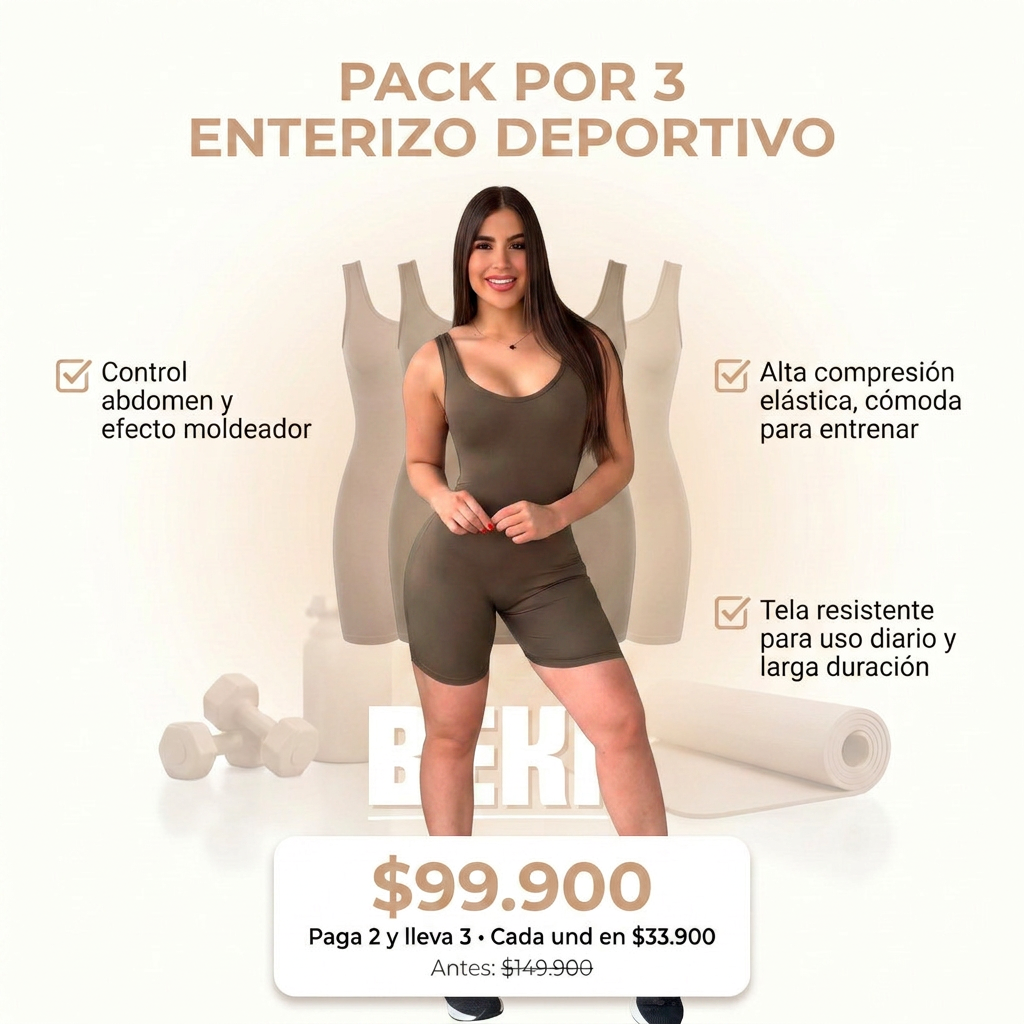 PACK POR 3 ENTERIZO DEPORTIVO