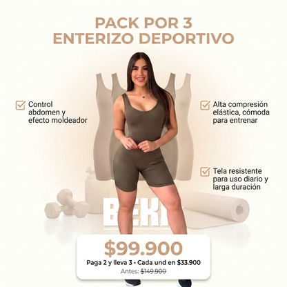 PACK POR 3 ENTERIZO DEPORTIVO