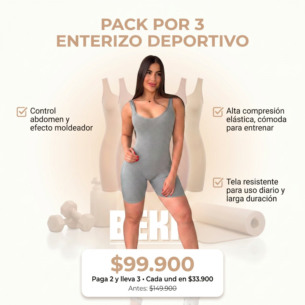 PACK POR 3 ENTERIZO DEPORTIVO