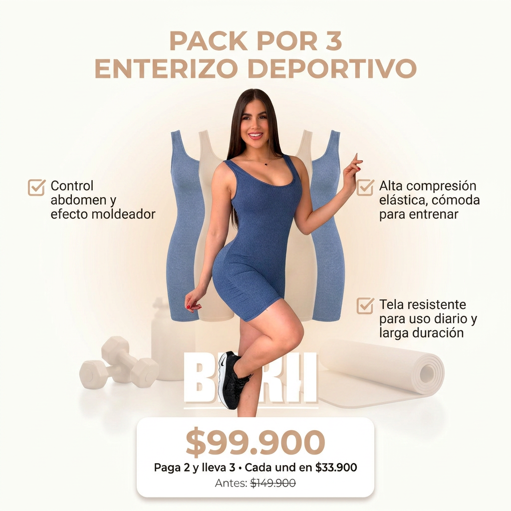 PACK POR 3 ENTERIZO DEPORTIVO