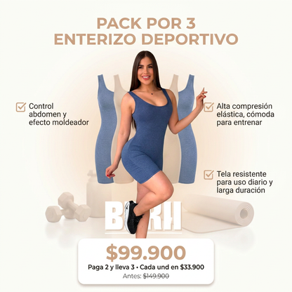 PACK POR 3 ENTERIZO DEPORTIVO