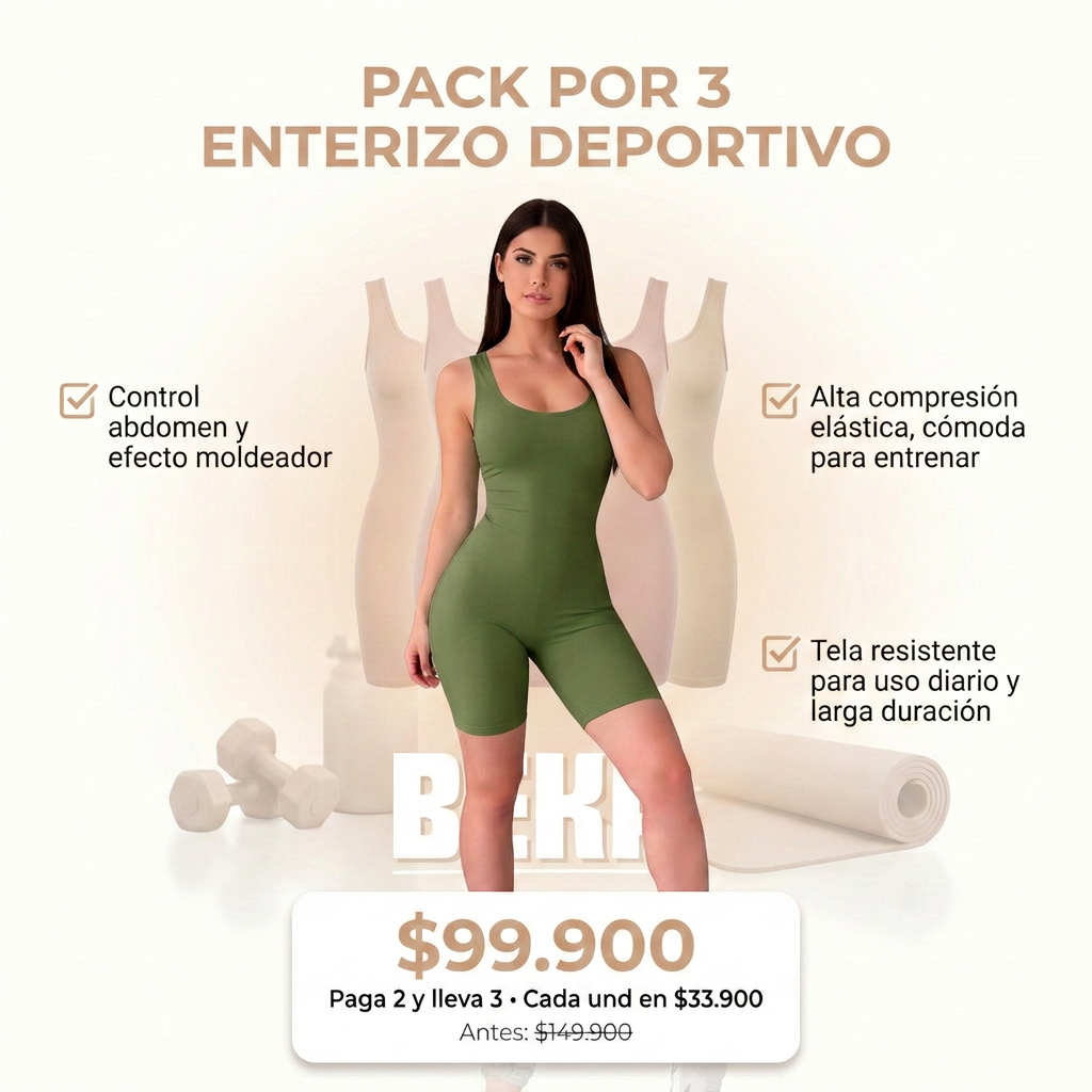 PACK POR 3 ENTERIZO DEPORTIVO