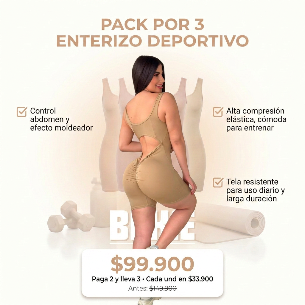 PACK POR 3 ENTERIZO DEPORTIVO