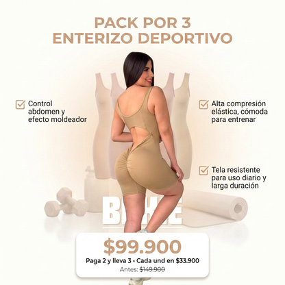 PACK POR 3 ENTERIZO DEPORTIVO