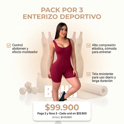 PACK POR 3 ENTERIZO DEPORTIVO