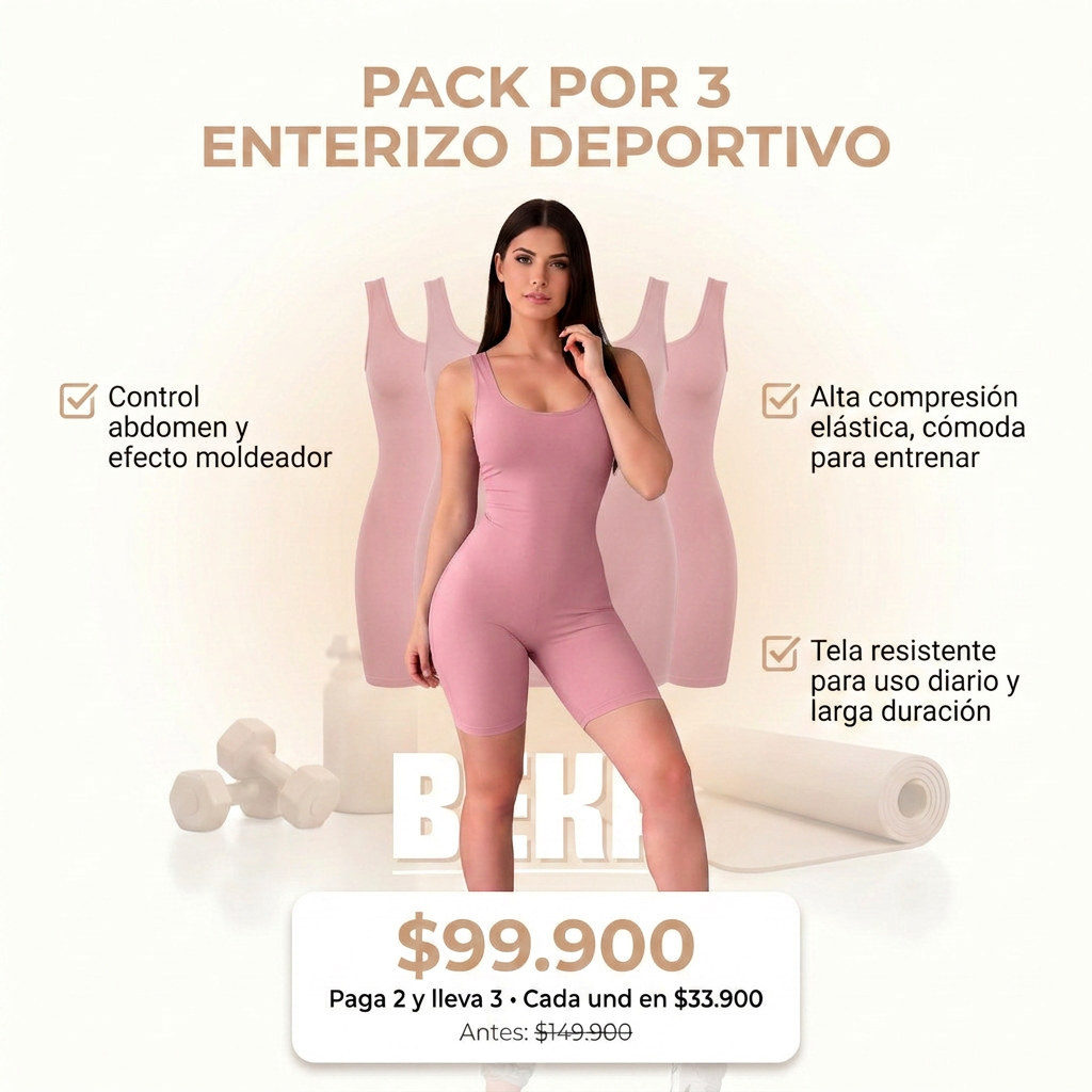 PACK POR 3 ENTERIZO DEPORTIVO