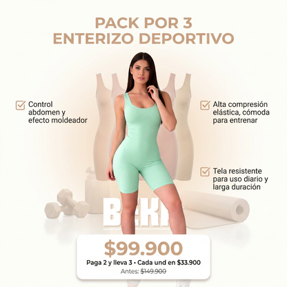 PACK POR 3 ENTERIZO DEPORTIVO