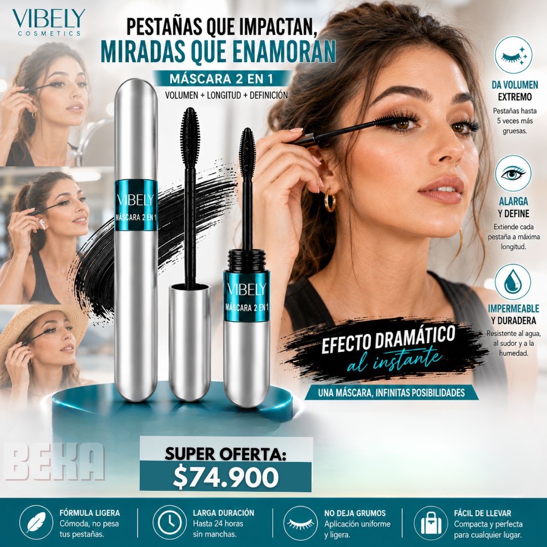 PESTAÑINA VIBELY SILVER 4D 2 EN 1
